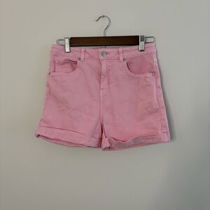 Target Girls Size 12 Pink Cotton Jean Shorts Summer Girly Stretch